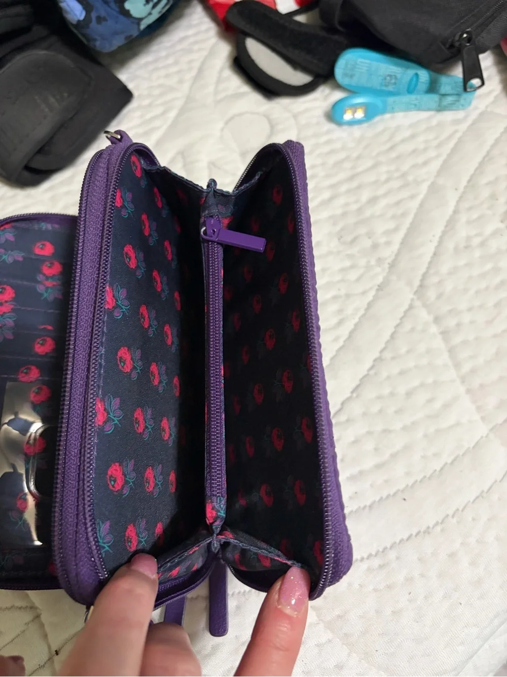 Vera Bradley Quilted Purple Wristlet Wallet - Picture 4 of 5